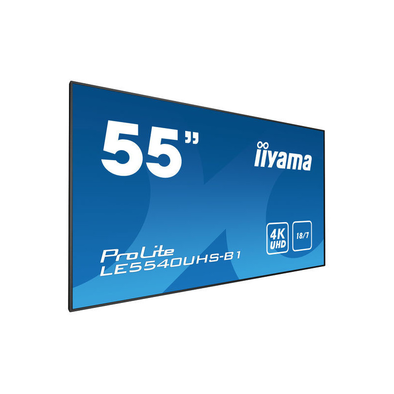 iiyama LE5540UHS-B1 affichage de messages 138,7 cm (54.6") LED 350 cd m² 4K Ultra HD Noir Android 18 7