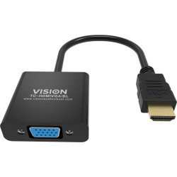 Vision TC-HDMIVGA BL câble vidéo et adaptateur 0,23 m HDMI Type A (Standard) VGA (D-Sub) Noir